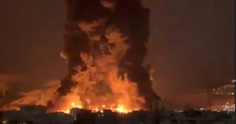 Tahran da vurulan petrol deposunun yeni görüntüsü