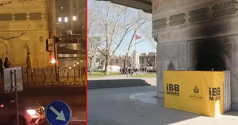 Tophane Çeşmesi nin yandığı anlar kamerada: Tarihi eser olduğunu bilmiyordum