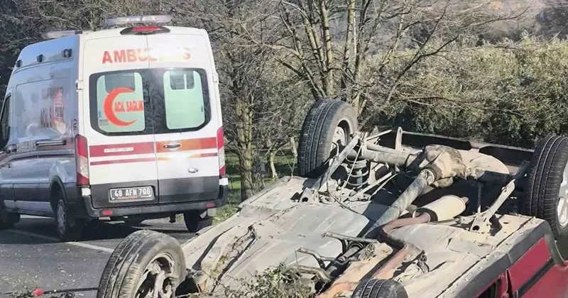 Takla atan araç sürücüsü hafif yaralandı