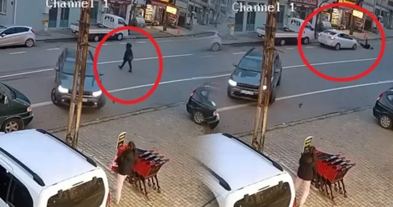 Aşırı hız yapan otomobil genç kızı metrelerce sürükledi: O anlar kameraya yansıdı