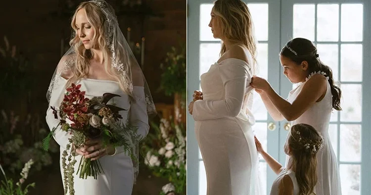 Dizi aşıkları evlendi! Çocuğu düğünden sonra doğsun diye nikah masasına karnı burnunda oturdu