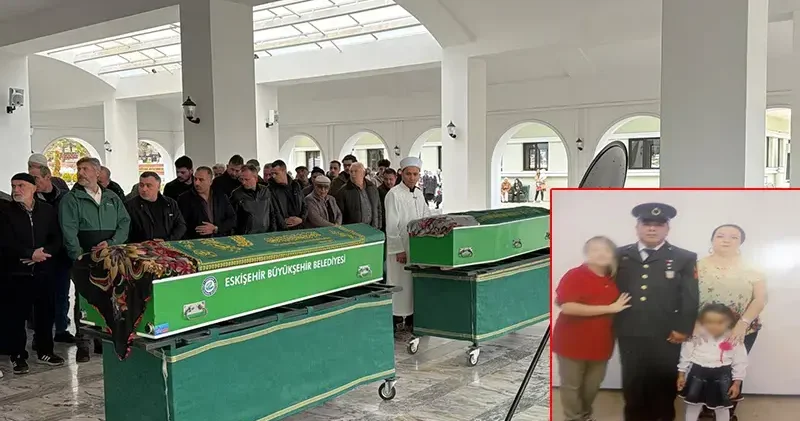 Ankara da eşi tarafından öldürülen kadın ve kızı Eskişehir de toprağa verildi