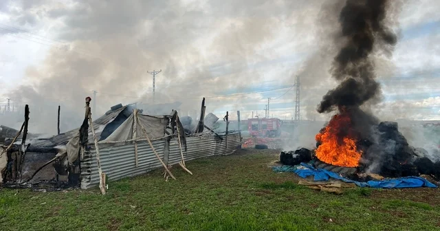 Ağıl ve saman balyaları alev alev yandı Çorum Haberleri