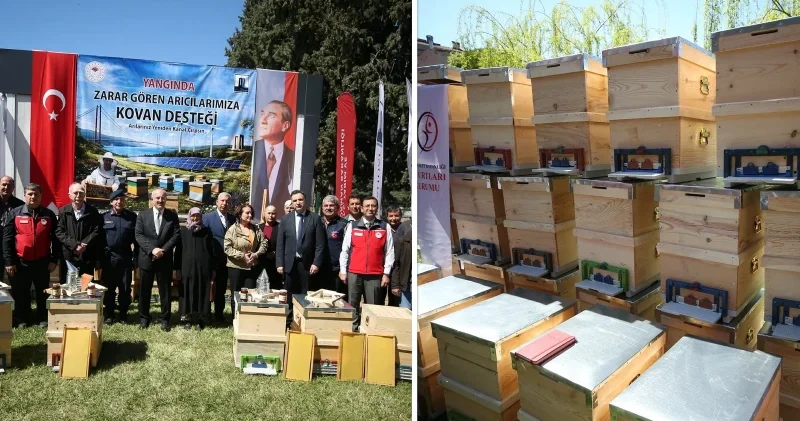 Çanakkale de geçen yılki yangınlarda zarar gören arıcılara 2 bin kovan dağıtıldı Çanakkale Haberleri