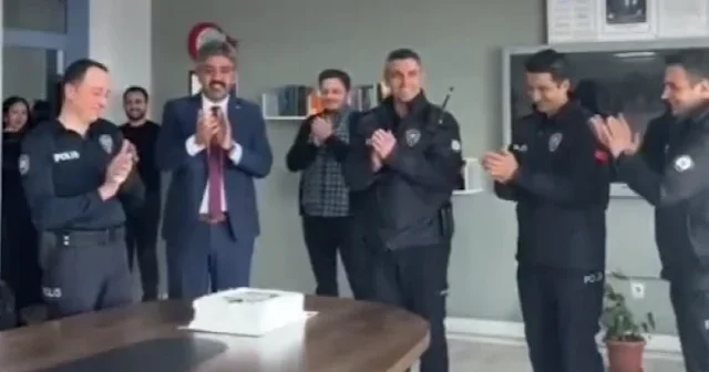 Ardahan da kavga ihbarına giden polis ekiplere sürpriz kutlama VİDEO İZLE