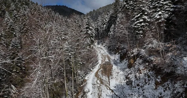 Karabük ün beyaza bürünen yüksek kesimleri dronla görüntülendi Karabük Haberleri
