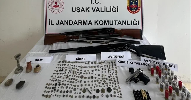 Uşak ta evde 284 sikke ele geçirildi Uşak Haberleri