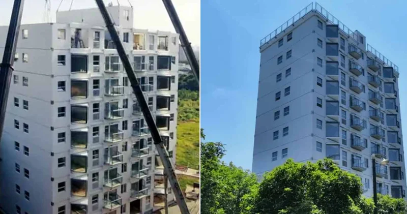 28 saatte 10 katlı apartman inşa ettiler! Rekor kırdılar