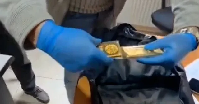 Sırt çantasında 8 kilogram gümrük kaçağı altın taşırken yakayı ele verdi VİDEO İZLE