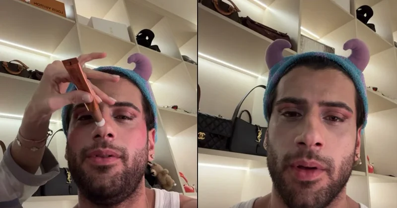 Reynmen bu kez çok farklı! Eşinin makyaj yaptığı anlar çok konuşuldu