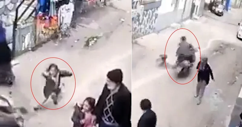 Gaziantep te sokak ortasında dehşet! Küçük çocuk metrelerce savruldu