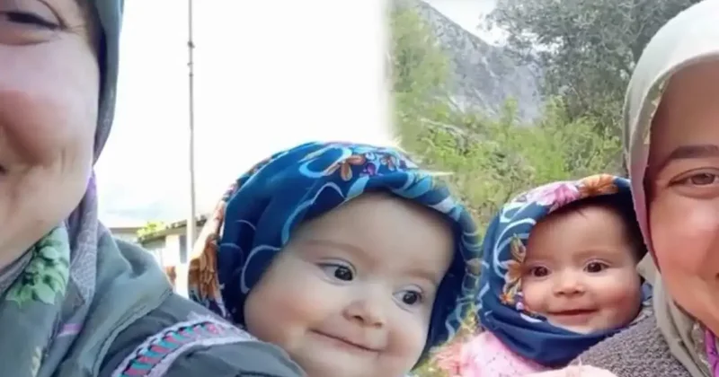 Sosyal medyanın yeni gözdesi minik Gökçe! Annesiyle köy turu yapıyor