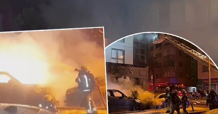 Kadıköy’de oto galeride yangın