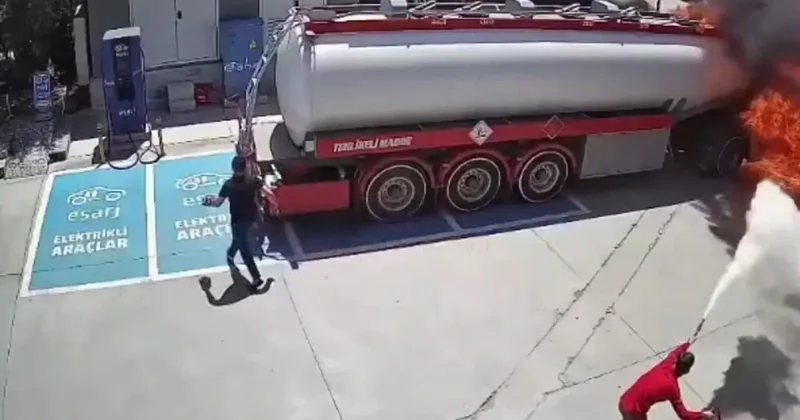 Yer: Muğla! Mazot yüklü tanker böyle alev aldı