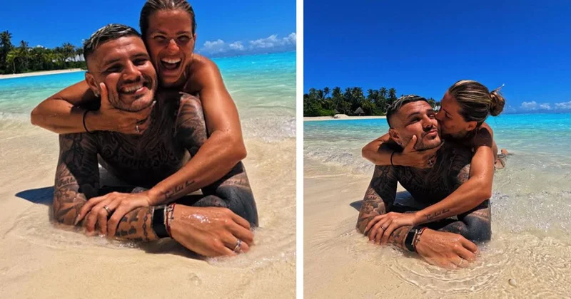 Galatasaray ın teklifine henüz cevap vermeyen Icardi, Maldivler de keyif çatıyor