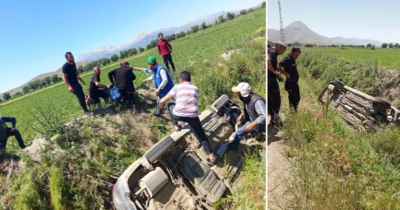 Kahramanmaraş’ta otomobil kanala uçtu: 4 yaralı Aktüel Haberleri