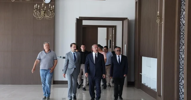 Çanakkale Havalimanı DHMİ Genel Maksatlı Garaj ve VIP Binası inşaatında inceleme Çanakkale Haberleri