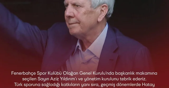 Hatayspor yönetimi Fenerbahçe Spor Kulübü Başkanı Aziz Yıldırım ı tebrik etti Hatay Haberleri