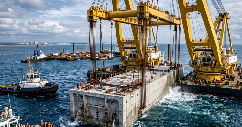 Komşu ülkeye bağlanmak için 55 bin tonluk 20 dev beton bloğu denize batırdılar Sözcü Gazetesi