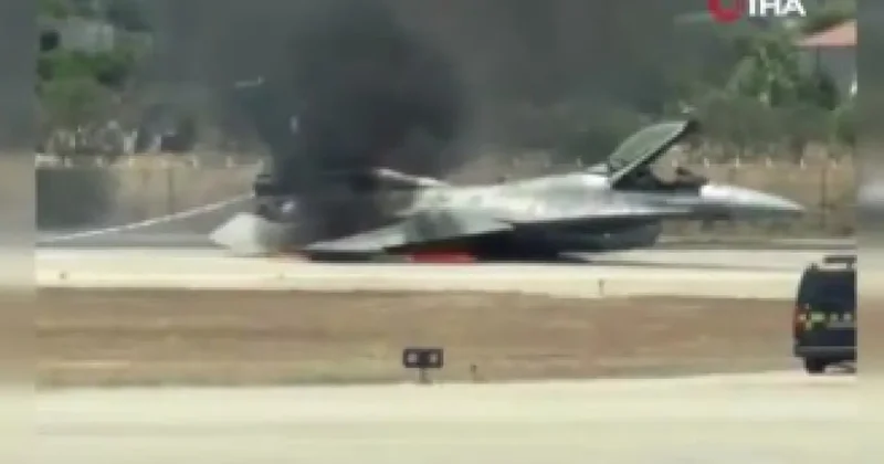 Yunan F 16 sı alev aldı