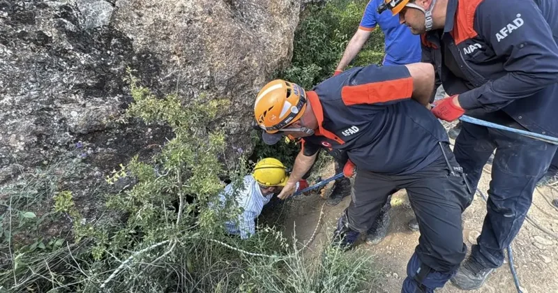 Çorum da bir kişinin kaybolduğu mağaranın içi görüntülendi