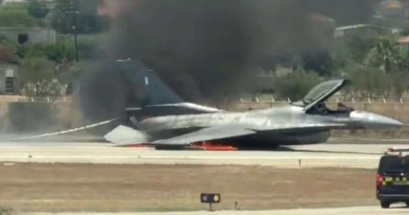 Yunan F 16 sı havada yanmaya başladı: Pilot acil iniş yaptı Sözcü Gazetesi