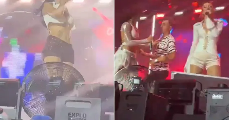 Manifest konserinde ortalık karıştı! Bir anda sahneye atladı