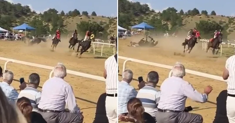 Başıboş at, yarışa daldı; 1 jokey yaralandı, 2 at öldü Sözcü Gazetesi