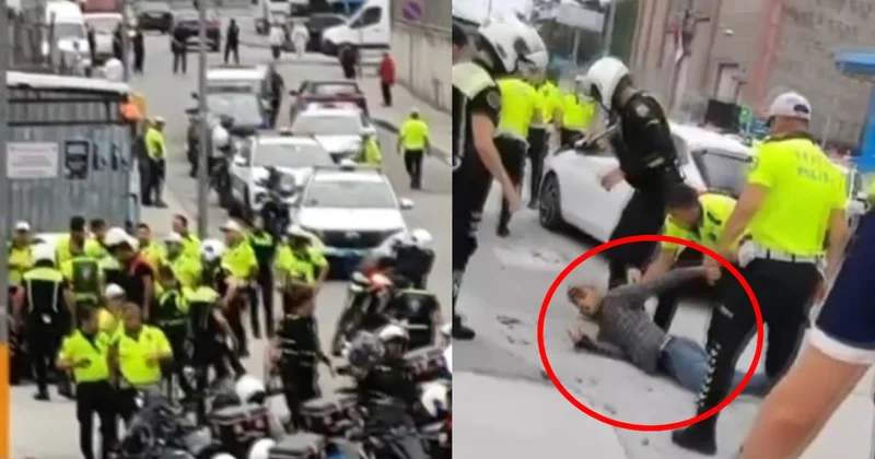 İstanbul da hareketli anlar! Polise bıçakla saldırdı, böyle etkisiz hale getirildi Sözcü Gazetesi