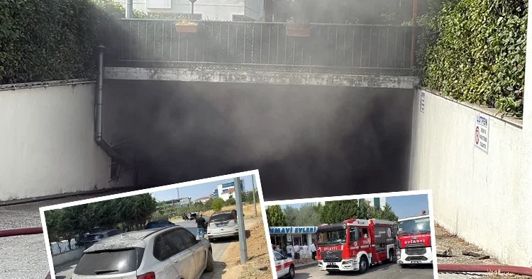 Şarjdaki elektrikli otomobil yandı, çevresindeki 2 araç zarar gördü