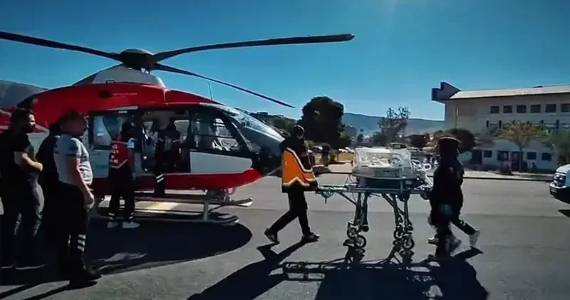 Muhammed bebek, hava ambulansıyla Malatya’ya sevk edildi
