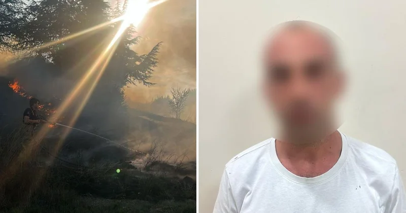 Arnavutköy’de çayırlık alanı yakıp kaçtı, Yunus polisleri yakaladı