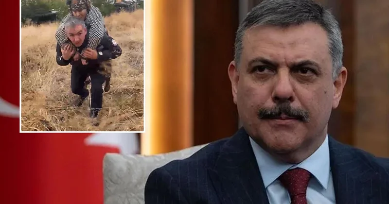 İçişleri Bakanı Çiftçi, yaşlı kadını kurtaran polisi tebrik etti