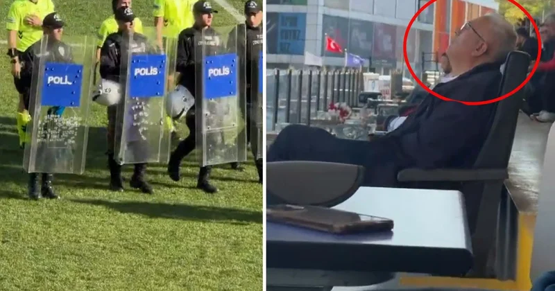 Hakemler polis eşliğinde çıktı, TFF gözlemcisi tribünde uyudu