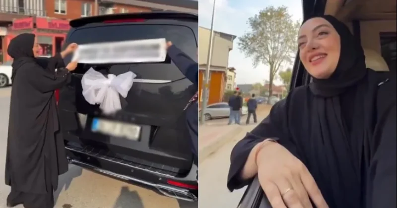 Tesettürlü kadın lüks aracının arkasına yapıştırdığı yazıyla tepki topladı Sözcü Gazetesi
