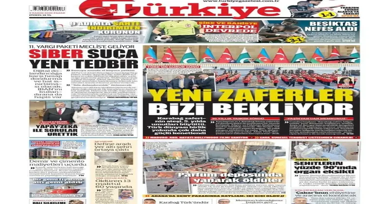 30 yıllık yangın söndü: Yeni zaferler bizi bekliyor! 9 Kasım 2025 gazete manşetleri