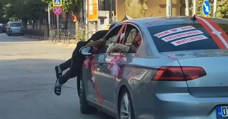 Gelin aracının önünü kesti, 50 TL aldı, beğenmedi