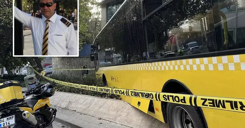 Beşiktaş ta İETT otobüsü kaldırıma çıktı: Kalp krizi geçiren şoför hayatını kaybetti