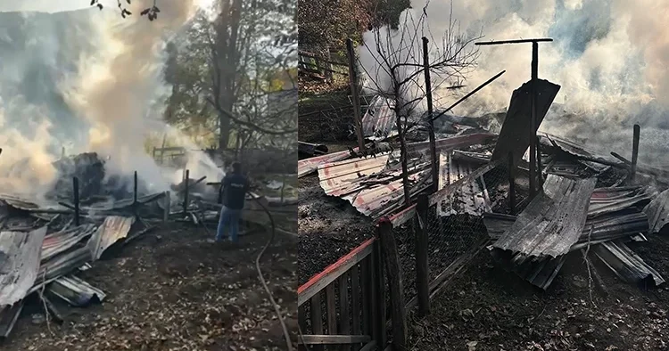 2 katlı ahşap ev yandı! Aynı aileden 5 kişi tedaviye alındı