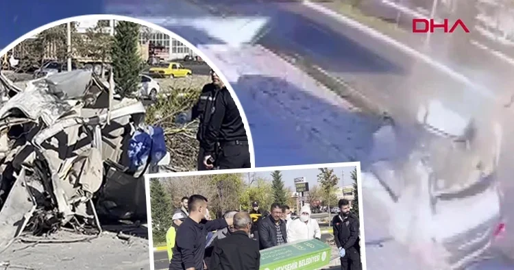 Feci kaza kamerada! Otomobil ikiye bölündü: 1 ölü