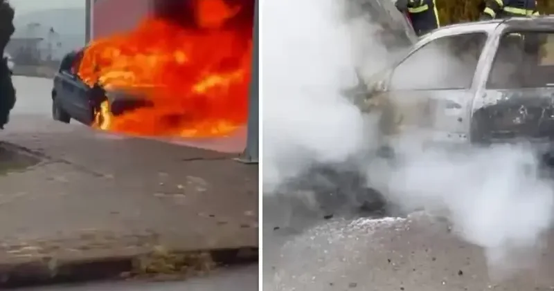 Motor bölümünde yangın çıktı: Seyir halindeki araç küle döndü Sivas Haberleri