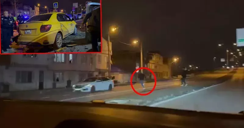 Marketteki arkadaşının taksisini çaldığı anlar kamerada