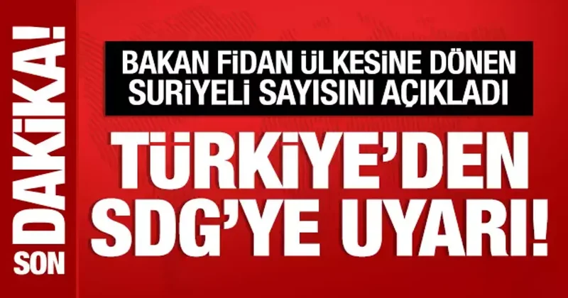 Bakan Fidan dan SDG ye uyarı: Mutabakata uyun!