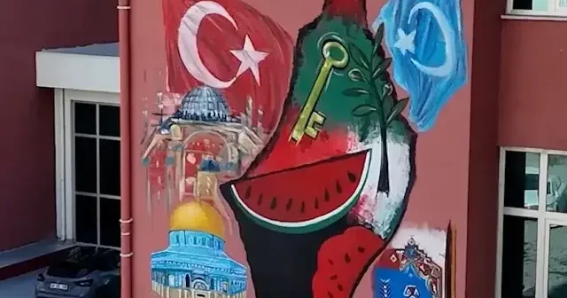 Aydın da üniversite öğrencilerinden Filistin’e grafitili destek VİDEO İZLE