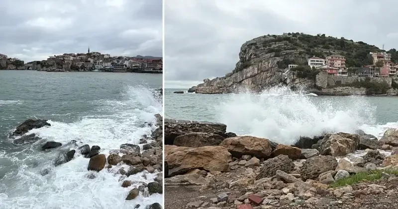Bartın da fırtına: Dalga boyu 3 metreye ulaştı Bartın Haberleri
