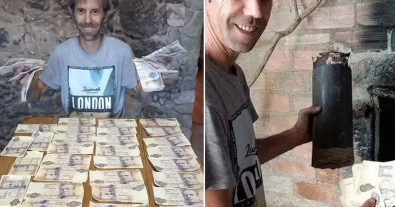 Yeni satın aldığı ev gizli banka çıktı! Balyozu vurunca servet ortalığa saçıldı