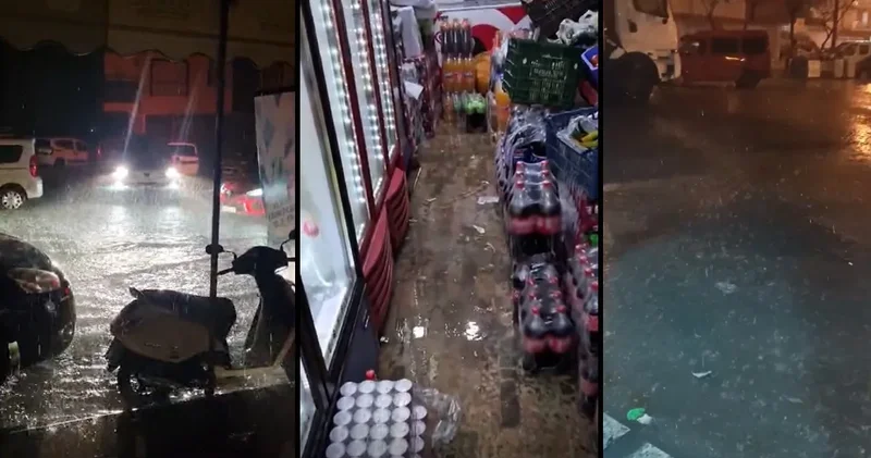 Çanakkale’de sağanak etkili oldu: Cadde dakikalar içinde su altında kaldı