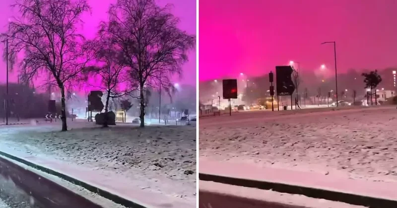 Birmingham da oluşan büyülü atmosferi görenler hayran kaldı