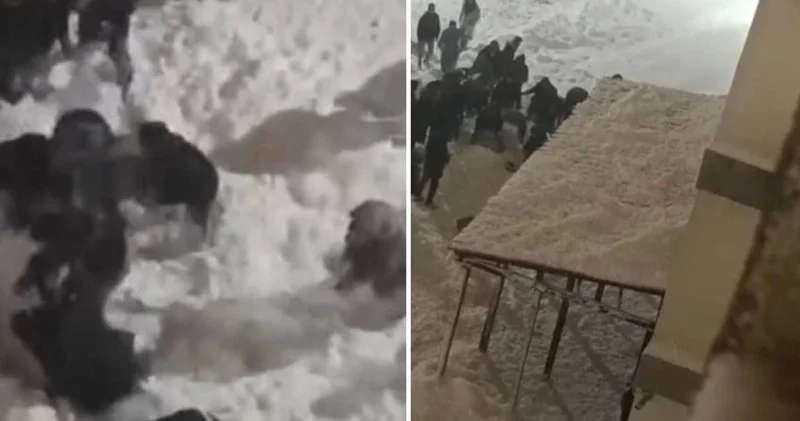 Hakkari’de KYK binası önünde kar kütlesi düştü: 2 öğrenci yaralı