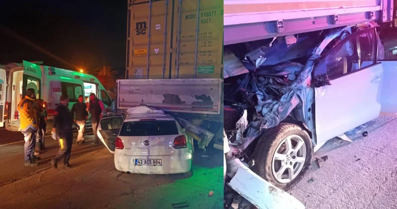 Önce yayaya sonra TIR a çarptı! Gece yarısı feci kaza